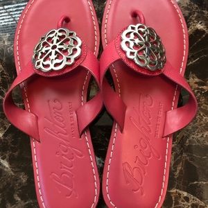 Hot Pink Leather Flip Flop by Brighton. Size 6.